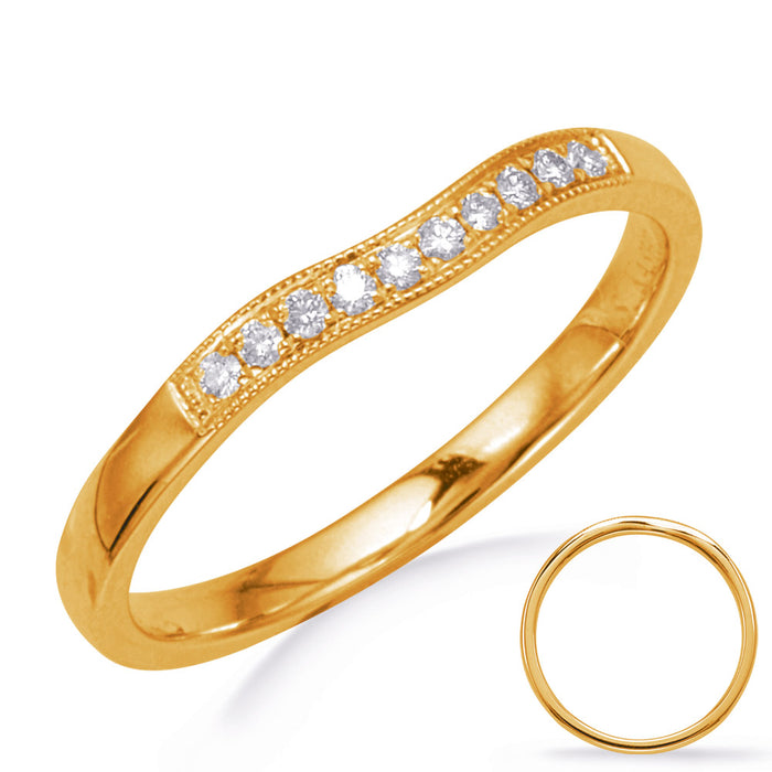Yellow Gold Diamond Wedding Band - EN8050-B50YG