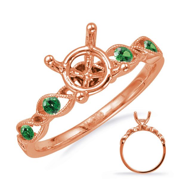 Rose Gold Engagement Ring With Emerald - EN8140-1ERG
