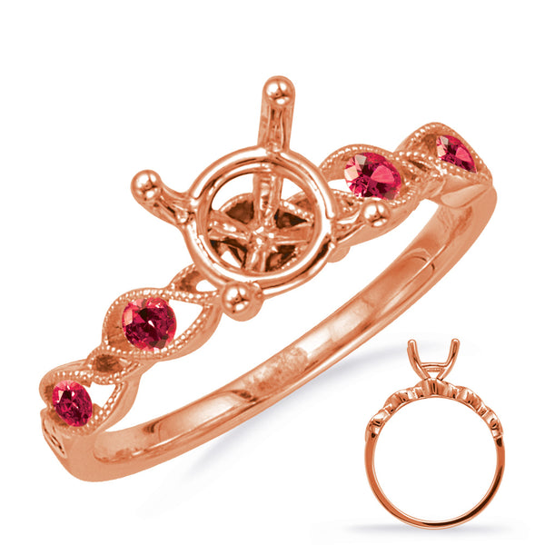 Rose Gold Engagement Ring With Ruby - EN8140-1RRG