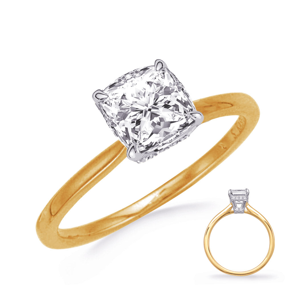 Yellow & White Gold Diamond Engagement - EN8344-4.0MSQYW
