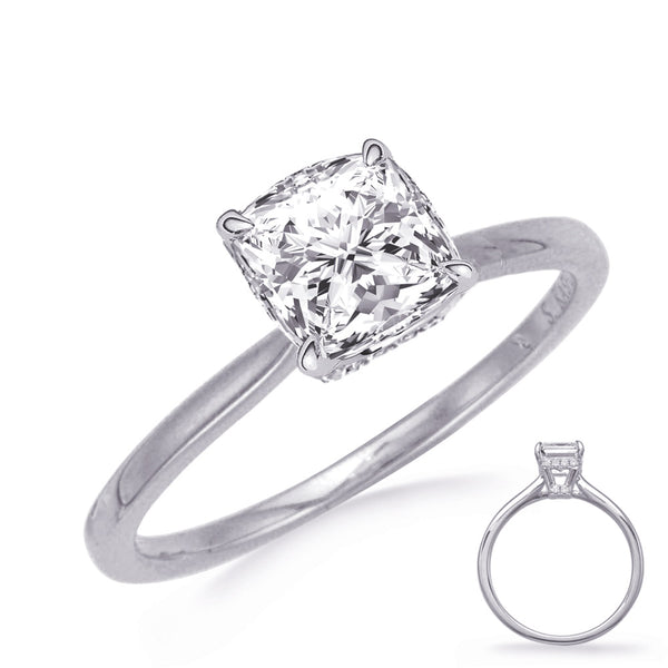 White Gold Diamond Engagement Ring - EN8344-5.0MSQWG