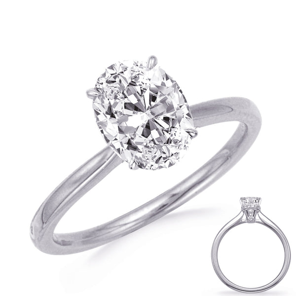 White Gold Engagement Ring - EN8344-6X4OVWG