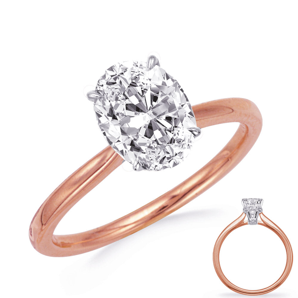 Rose & White Gold Engagement Ring - EN8344-7X5OVRW