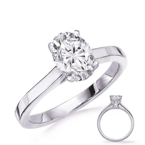 White Gold Engagement Ring - EN8352-6X4MWG