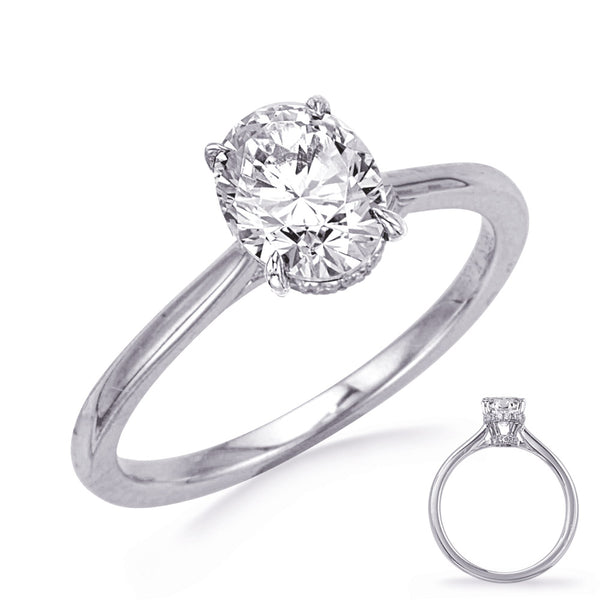 White Gold Engagement Ring - EN8389-6X4OVWG