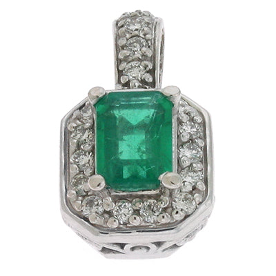 Emerald & Diamond Pendant - P2786-EWG