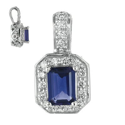 Iolite & Diamond Pendant - P2786-IWG