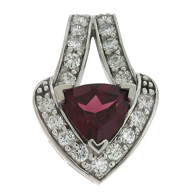 Rhodolite & Diamond Pendant - P2793-RHWG