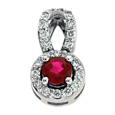 Ruby & Diamond Pendant - P3065-RWG