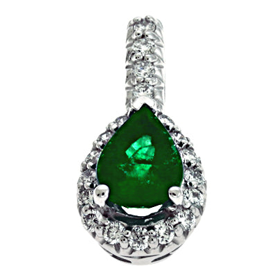 Emerald & Diamond Pendant - P3068-EWG