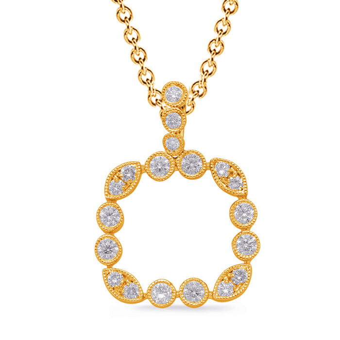 Yellow Gold Diamond Pendant - P3307YG