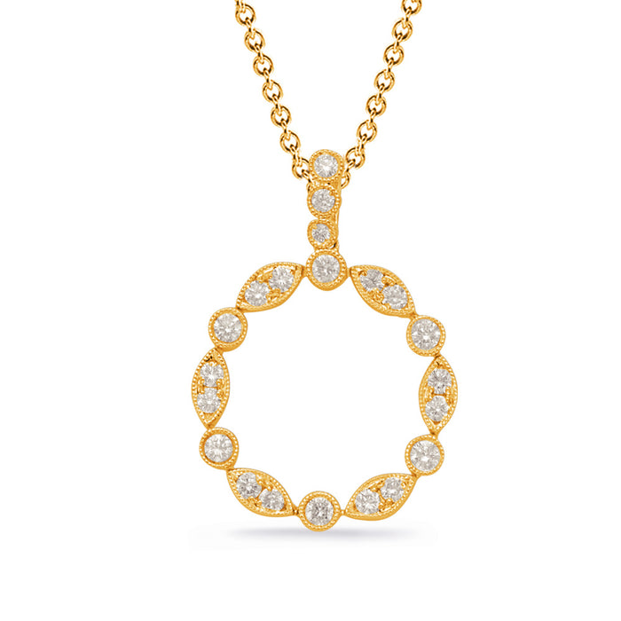 Yellow Gold Diamond Pendant - P3308YG