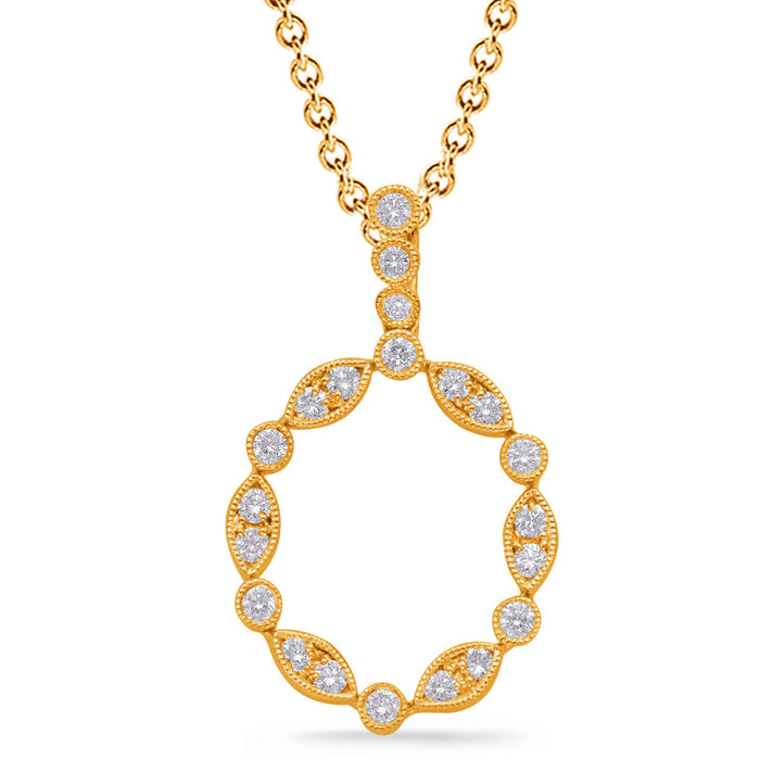 Yellow Gold Diamond Pendant - P3309YG