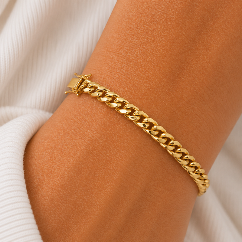 10Kt Hollow Miami Bracelet