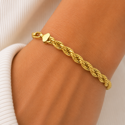 10Kt Hollow Rope Bracelet