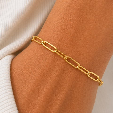 10Kt Paperclip Bracelet