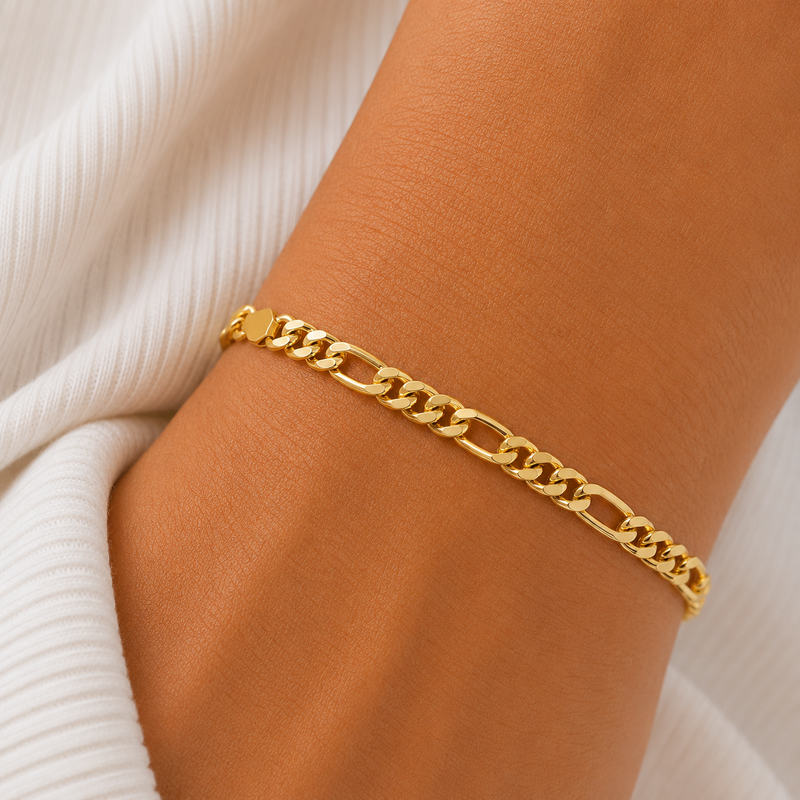 10Kt Hollow Figaro Bracelet