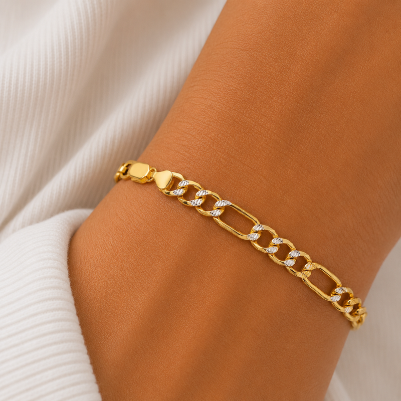 10Kt Pave Figaro Bracelet