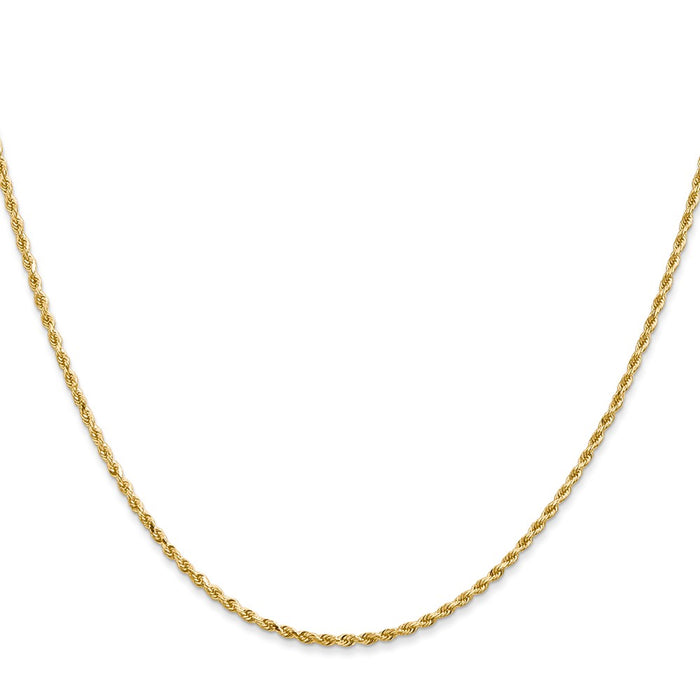 14K 36 inch 1.5mm Diamond-cut Rope with Lobster Clasp Chain-012L-36