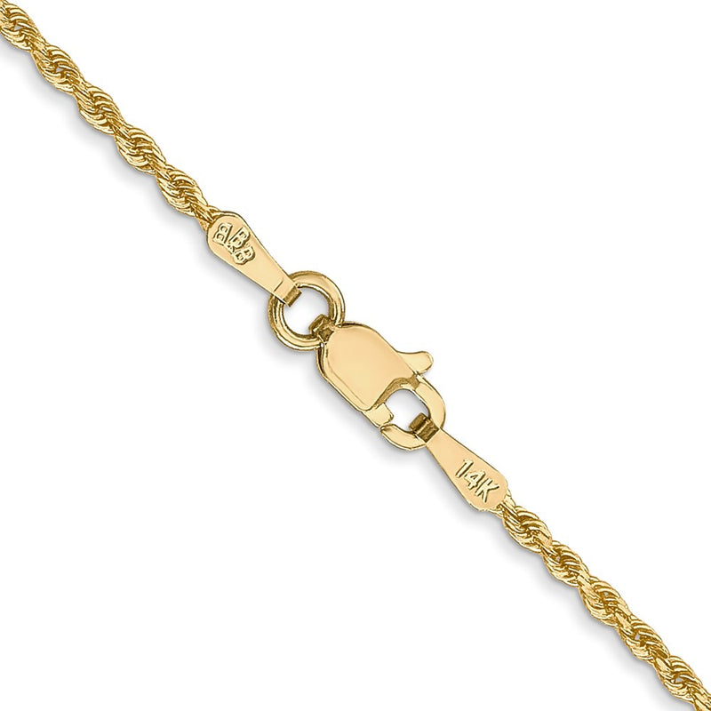 14K 28 inch 1.5mm Diamond-cut Rope with Lobster Clasp Chain-012L-28