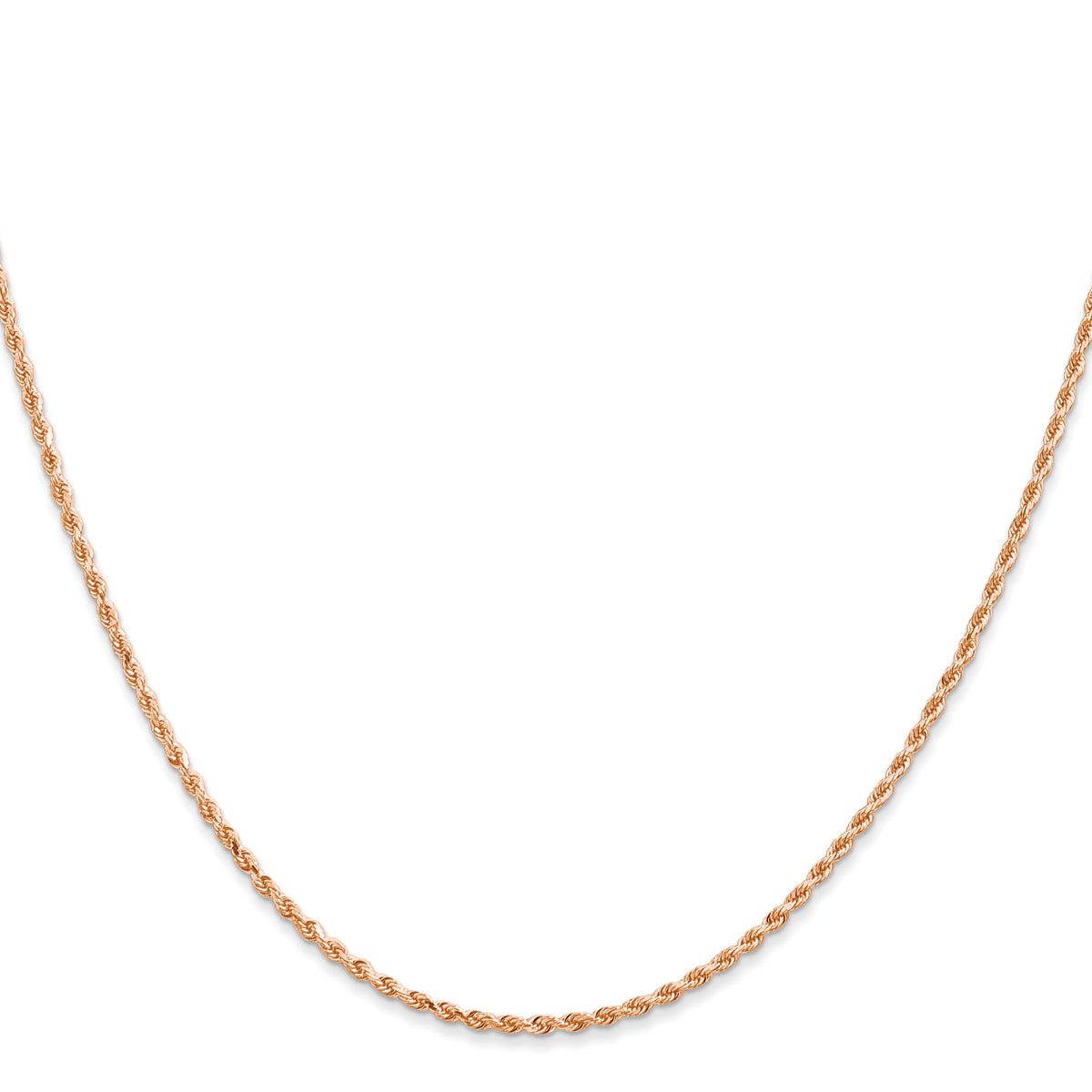 14k Rose Gold 1.50mm D/C Rope with Lobster Clasp Chain-012R-14