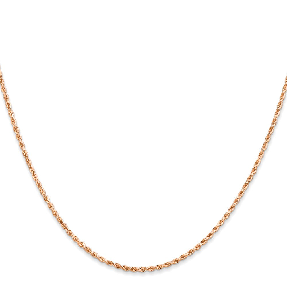 14K Rose Gold 14 inch 1.5mm Diamond-cut Rope with Lobster Clasp Chain-012R-14