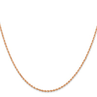 14K Rose Gold 14 inch 1.5mm Diamond-cut Rope with Lobster Clasp Chain-012R-14