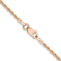 14k Rose Gold 1.50mm D/C Rope with Lobster Clasp Chain-012R-16