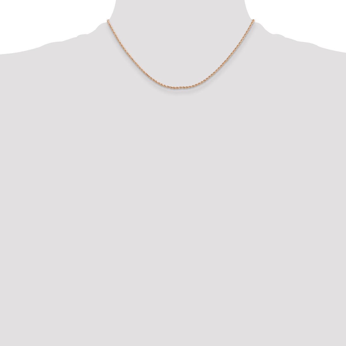 14k Rose Gold 1.50mm D/C Rope with Lobster Clasp Chain-012R-16