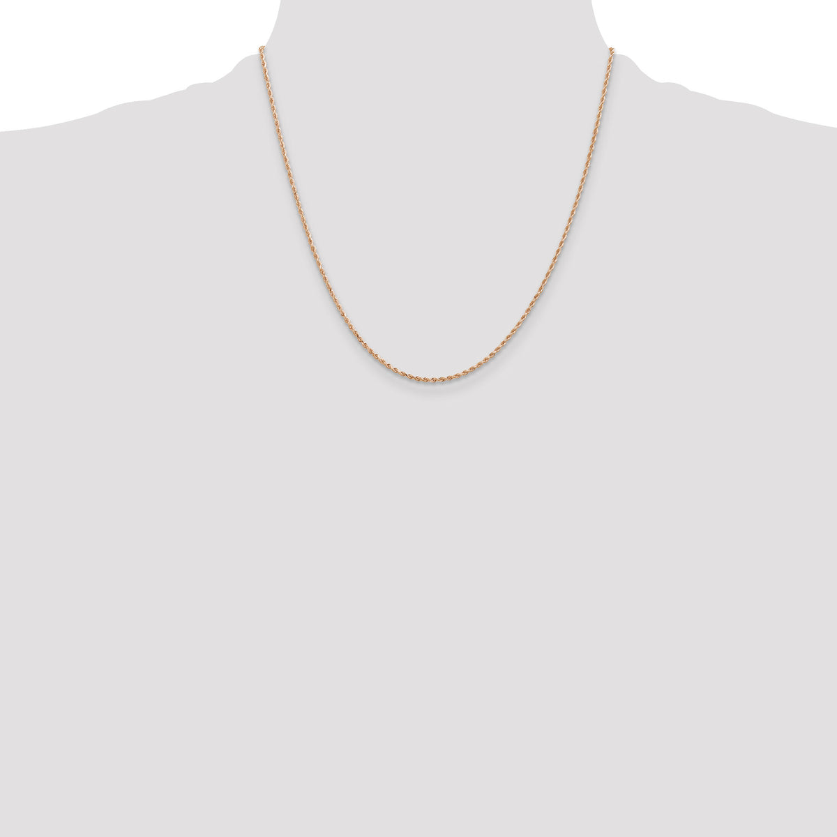 14k Rose Gold 1.50mm D/C Rope with Lobster Clasp Chain-012R-20