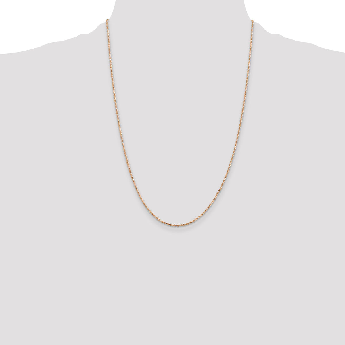 14k Rose Gold 1.50mm D/C Rope with Lobster Clasp Chain-012R-24