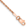 14K Rose Gold 9 inch 1.5mm Diamond-cut Rope with Lobster Clasp Anklet-012R-9