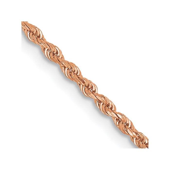 14K Rose Gold 18 inch 1.5mm Diamond-cut Rope with Lobster Clasp Chain-012R-18