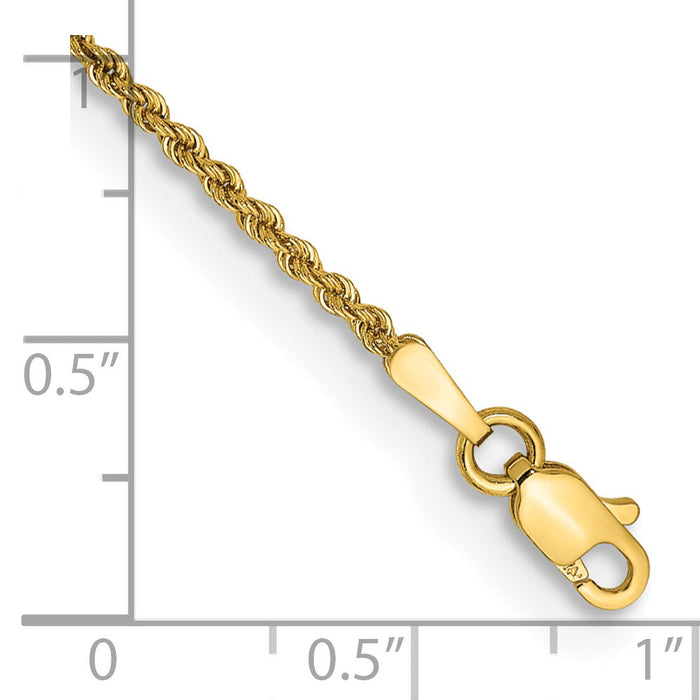 14k 1.50mm Regular Rope Chain Anklet-012S-10