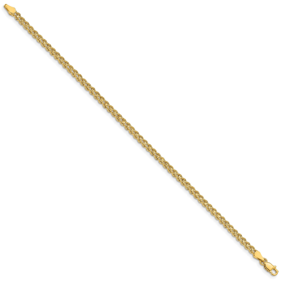 14k 3.0mm Wide Double Strand Rope Bracelet-012S2-7