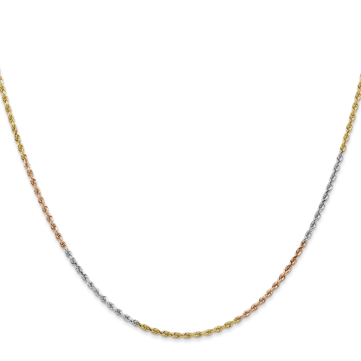 14k Tri-Color 1.5mm D/C Rope Chain-012TC-24