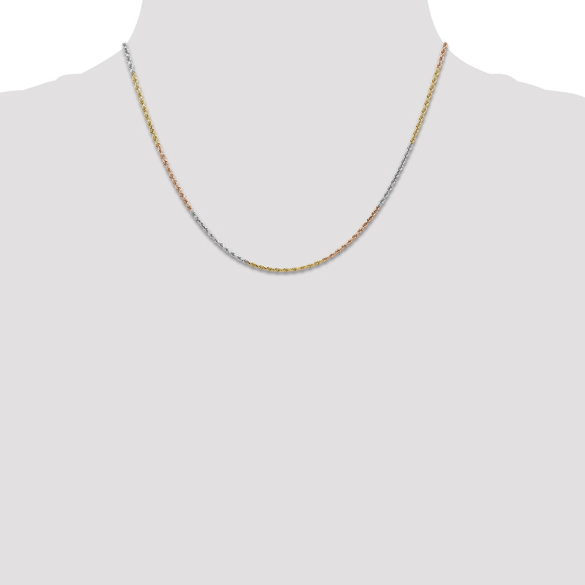 14k Tri-Color 1.5mm D/C Rope Chain-012TC-18