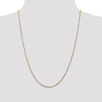 14k Tri-Color 1.5mm D/C Rope Chain-012TC-24