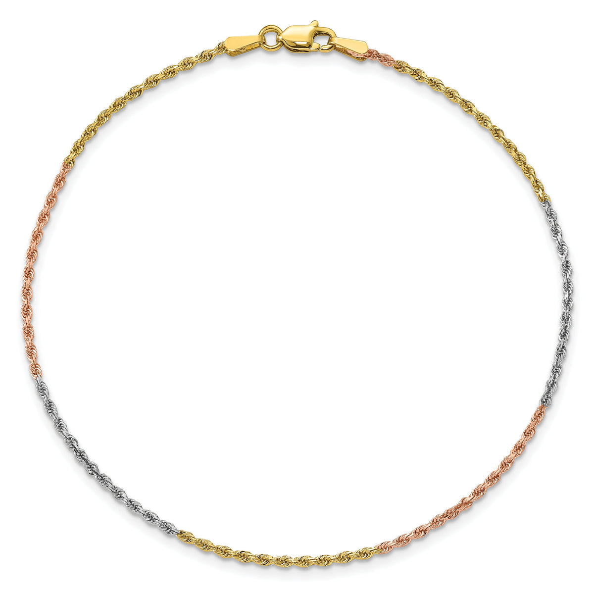 14k Tri-Color 1.5mm D/C Rope Chain-012TC-8