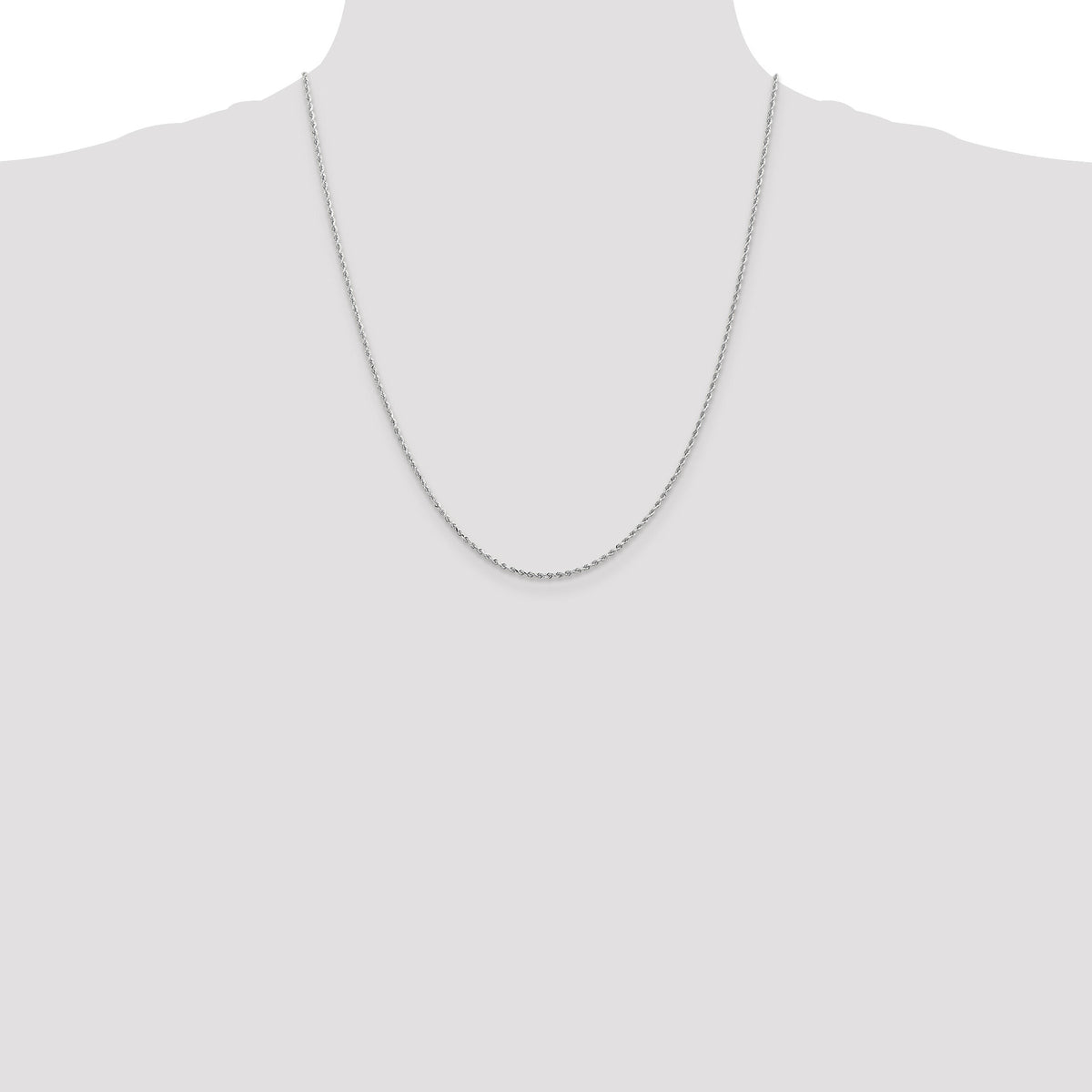 10k White Gold 1.5mm Diamond-cut Rope Chain-10K012W-22