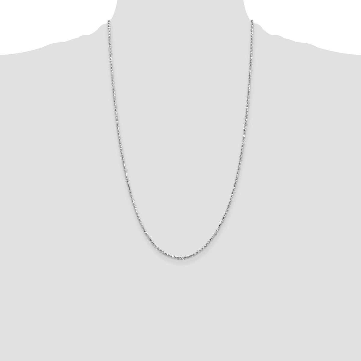 14k White Gold 1.5mm D/C Rope with Lobster Clasp Chain-012W-26