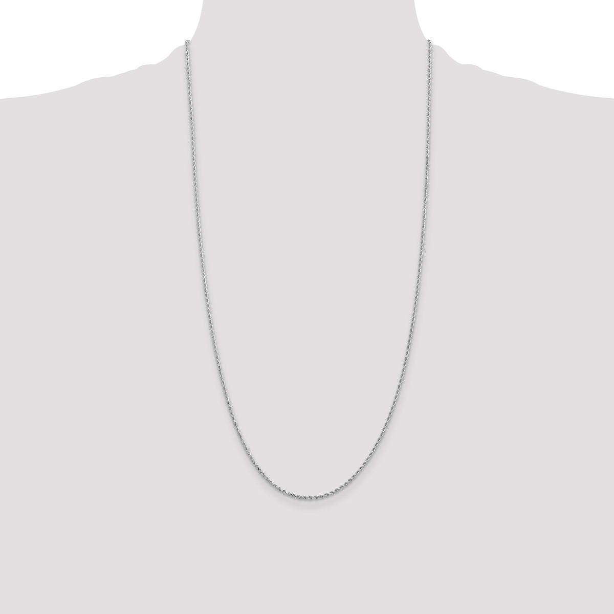 14k White Gold 1.5mm D/C Rope with Lobster Clasp Chain-012W-28