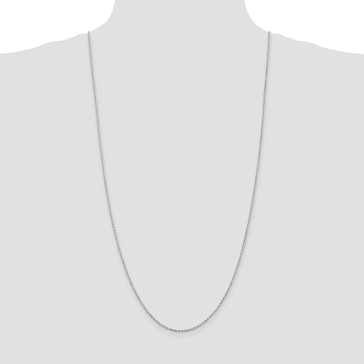 14k White Gold 1.5mm D/C Rope with Lobster Clasp Chain-012W-30