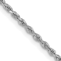 14k White Gold 1.5mm D/C Rope with Lobster Clasp Chain-012W-18