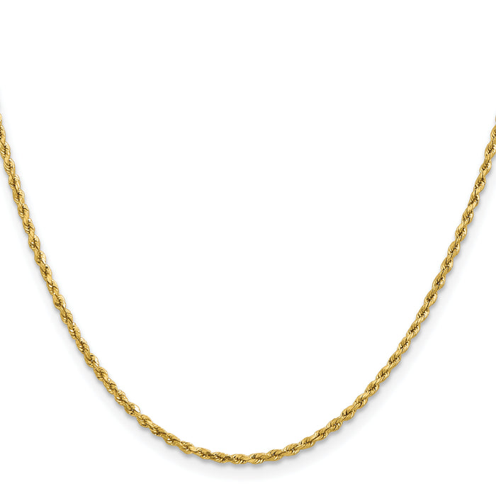 14k 1.8mm Lightweight D/C Rope with Lobster Clasp Chain-014HL-20
