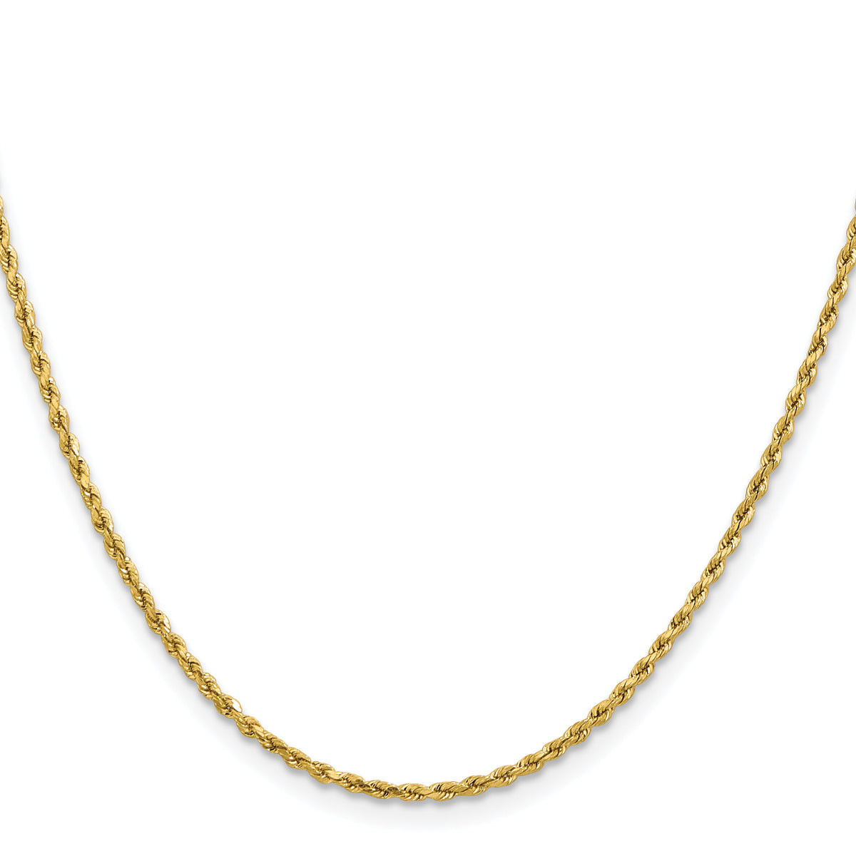 14k 1.8mm Lightweight D/C Rope with Lobster Clasp Chain-014HL-18