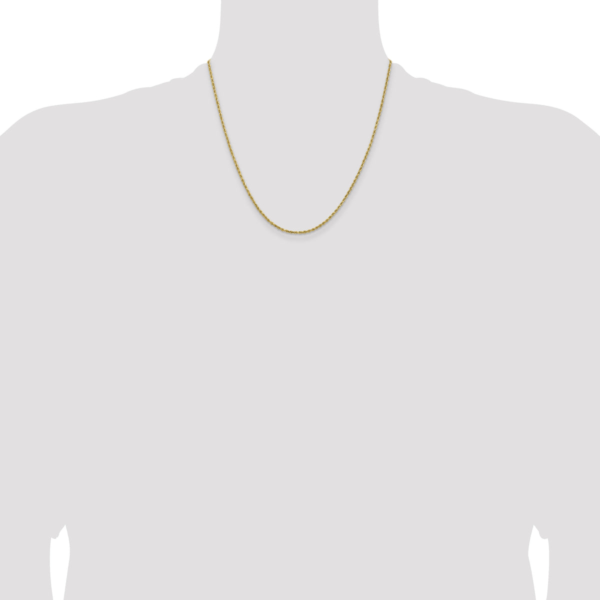 14k 1.8mm Lightweight D/C Rope with Lobster Clasp Chain-014HL-20