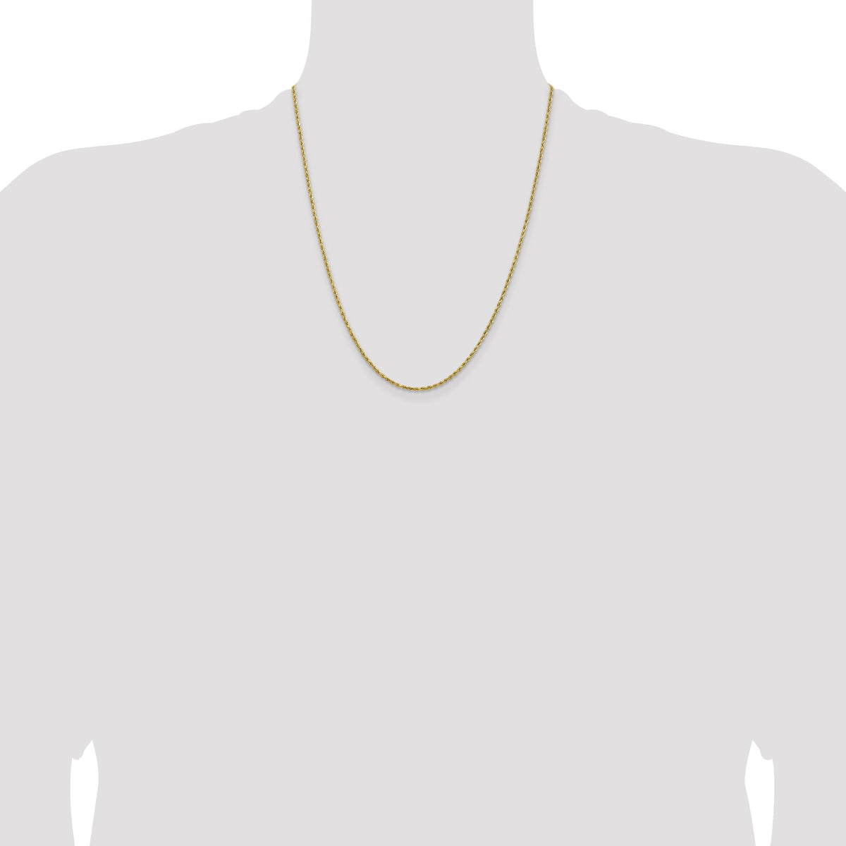 14k 1.8mm Lightweight D/C Rope with Lobster Clasp Chain-014HL-22
