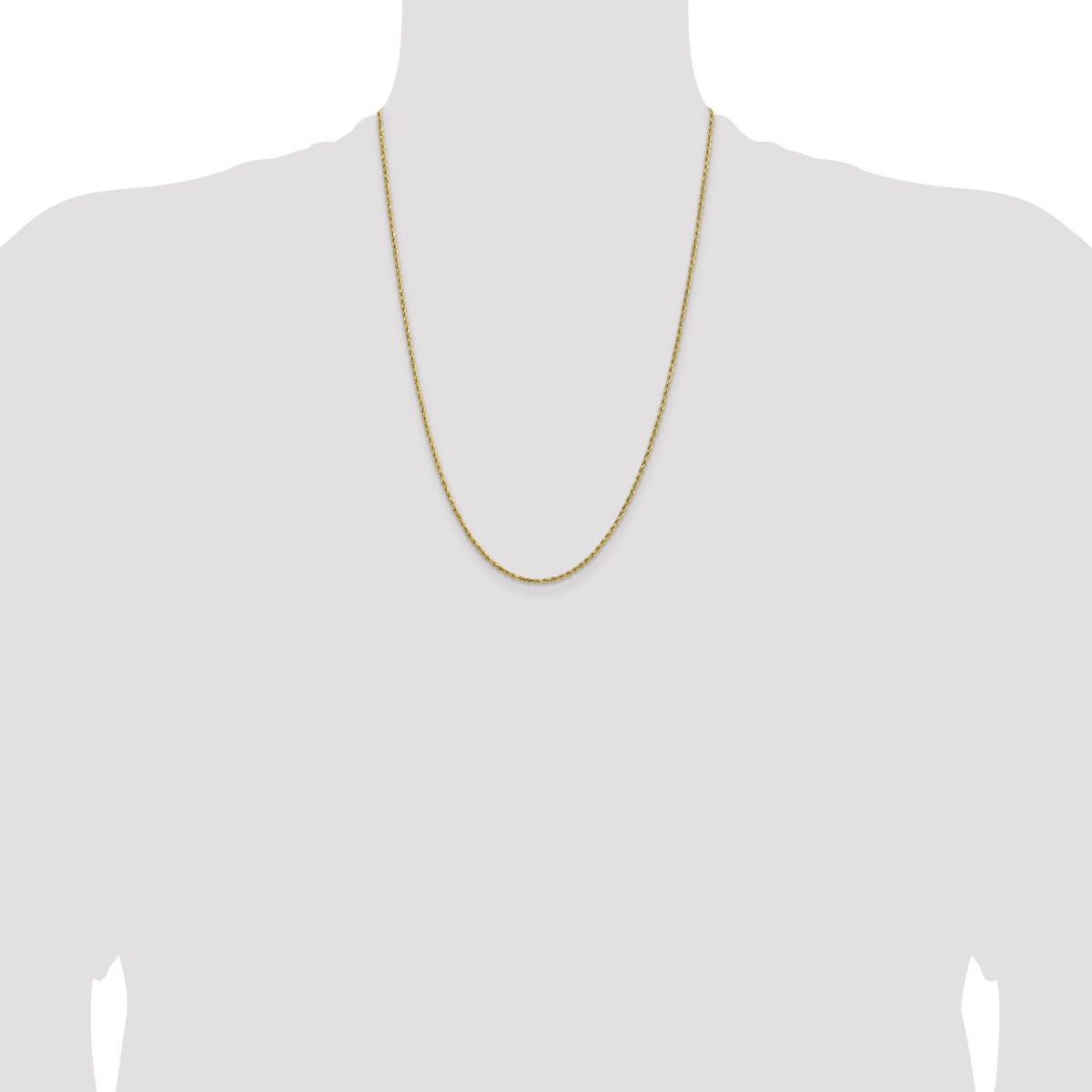 14k 1.8mm Lightweight D/C Rope with Lobster Clasp Chain-014HL-24