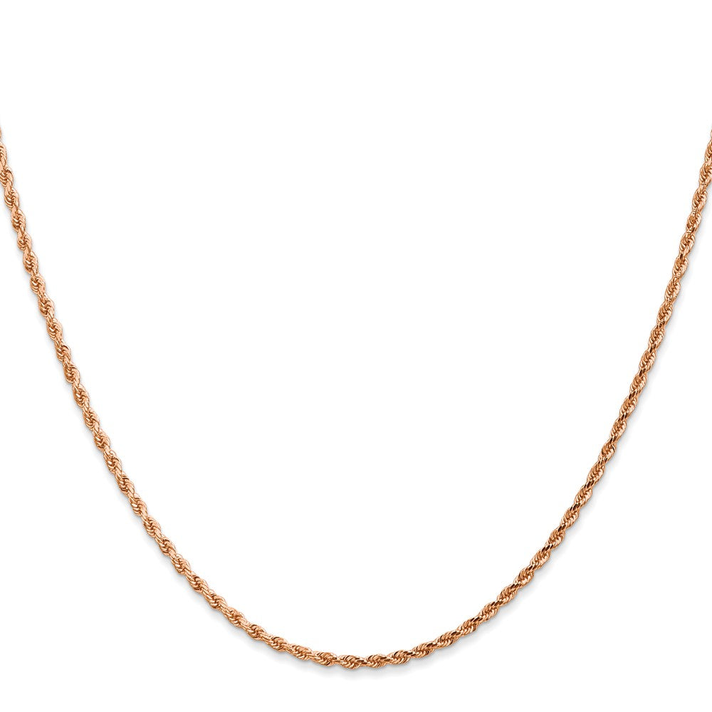 14K Rose Gold 16 inch 1.75mm Diamond-cut Rope with Lobster Clasp Chain-014R-16